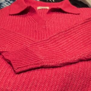 Zenana Outfitters Pink Collared Sweater